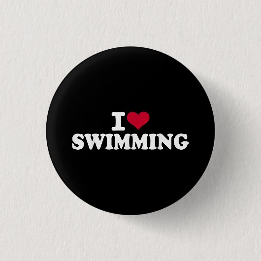 Badge Rond 2,50 Cm J'adore nager (Devant)