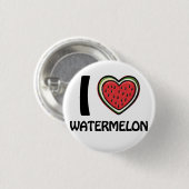 Badge Rond 2,50 Cm J'adore Watermelon (Devant & derrière)