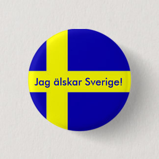 Badge Rond 2,50 Cm Jag älskar Sverige Button
