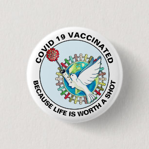 Badge Rond 2,50 Cm J'Ai Été Vacciné