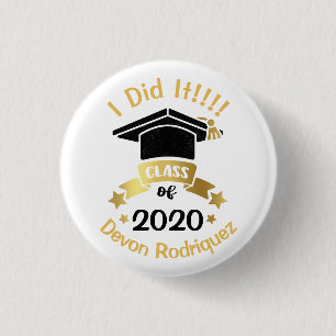 Badge Rond 2,50 Cm J'ai fait ça Classe de diplômes de 2020 Modifier