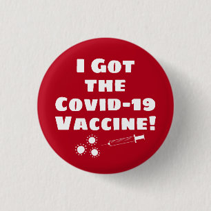 Badge Rond 2,50 Cm J'ai le vaccin contre le virus du Covid-19, un sim