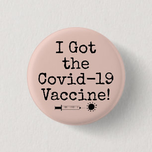 Badge Rond 2,50 Cm J'ai reçu le vaccin Covid-19 Simple Clair Clair Ro