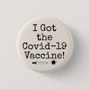 Badge Rond 2,50 Cm J'ai reçu le vaccin Covid-19 Simple Crème naturell