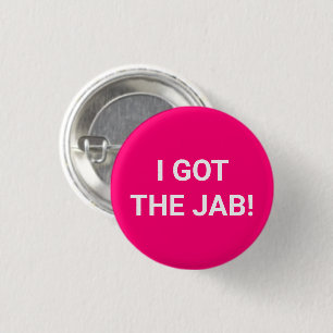 Badge Rond 2,50 Cm J'ai reçu le vaccin fuchsia rose chaud Jab