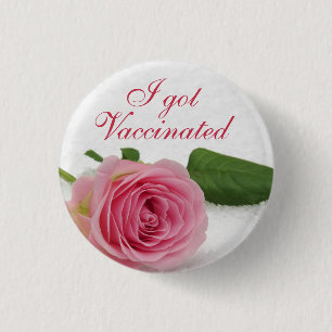 Badge Rond 2,50 Cm J'ai reçu un vaccin contre le Mariage floral de r
