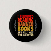 Badge Rond 2,50 Cm J'Ai Survécu À La Lecture Interdits Livres Drôle C (Devant)