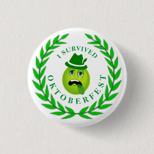 Badge Rond 2,50 Cm J'AI SURVÉCU AU OKTOBERFEST Épinglette
