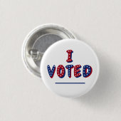 Badge Rond 2,50 Cm J'ai voté Rouge Blanc et Bleu (Devant & derrière)