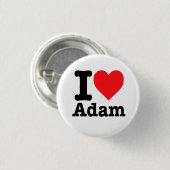 Badge Rond 2,50 Cm "J'aime Adam" (Devant & derrière)