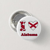 Badge Rond 2,50 Cm J'aime Alabama (Devant & derrière)