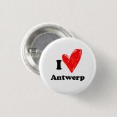 Badge Rond 2,50 Cm J'aime Anvers (Devant & derrière)