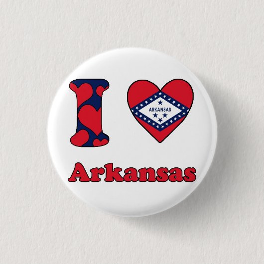 Badge Rond 2,50 Cm J'aime Arkansas (Devant)