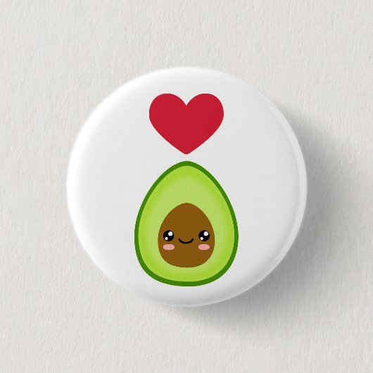 Badge Rond 2,50 Cm J'aime Avocado (Devant)