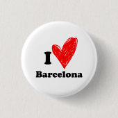 Badge Rond 2,50 Cm J'aime Barcelone (Devant)