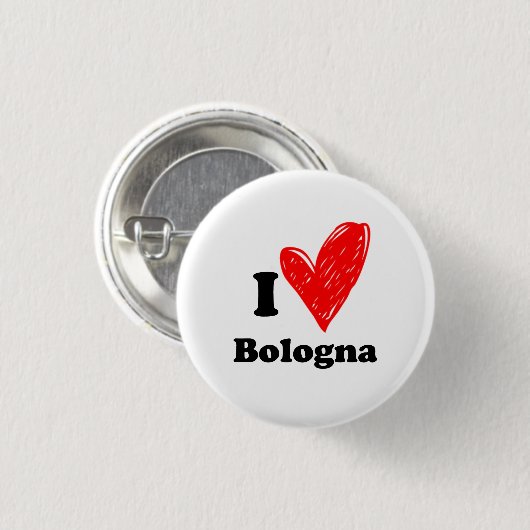 Badge Rond 2,50 Cm J'aime Bologne (Devant & derrière)