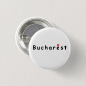 Badge Rond 2,50 Cm J'aime Bucarest (Devant & derrière)