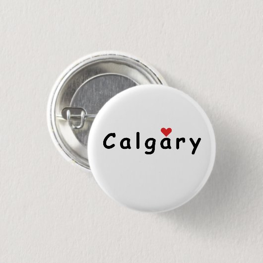 Badge Rond 2,50 Cm J'aime Calgary (Devant & derrière)