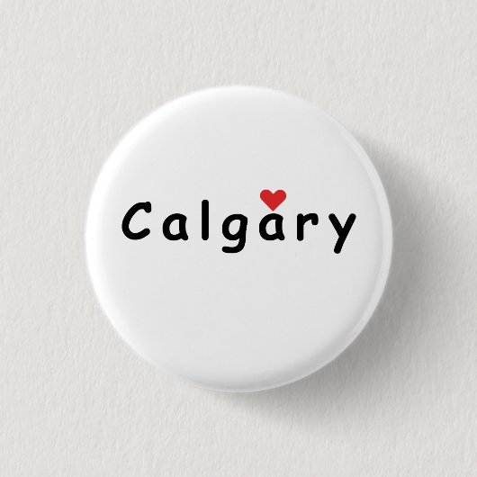 Badge Rond 2,50 Cm J'aime Calgary (Devant)
