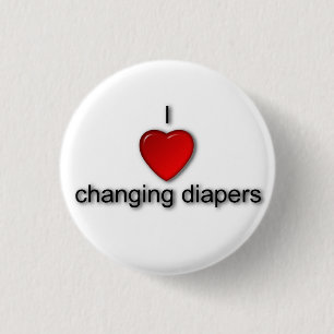 Badge Rond 2,50 Cm J'aime changer des couches-culottes