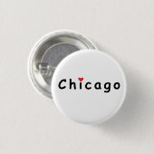 Badge Rond 2,50 Cm J'aime Chicago (Devant & derrière)