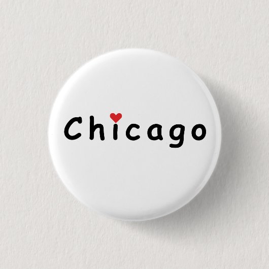 Badge Rond 2,50 Cm J'aime Chicago (Devant)