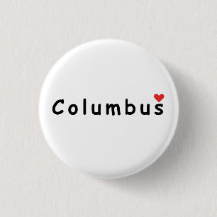 Badge Rond 2,50 Cm J'aime Columbus