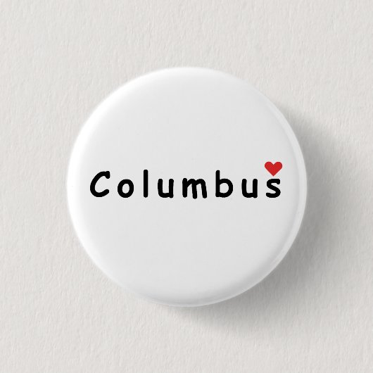 Badge Rond 2,50 Cm J'aime Columbus (Devant)