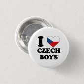 Badge Rond 2,50 Cm J'aime Czech Boys (Devant & derrière)