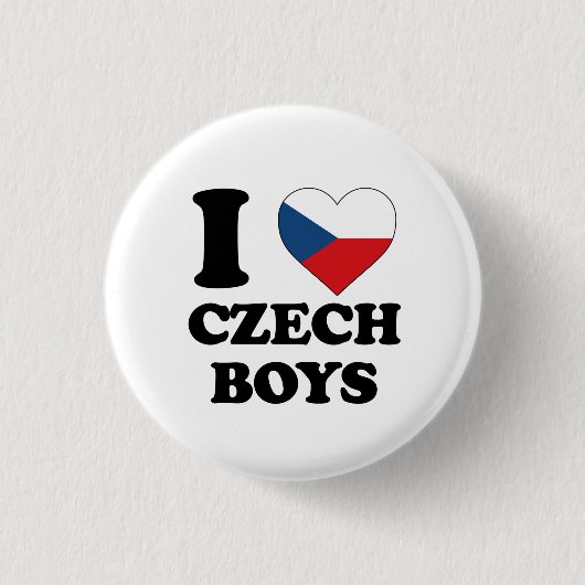 Badge Rond 2,50 Cm J'aime Czech Boys (Devant)