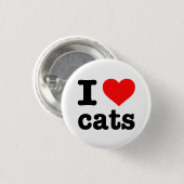 BADGE ROND 2,50 CM "J'AIME DES CHATS " (Devant & derrière)