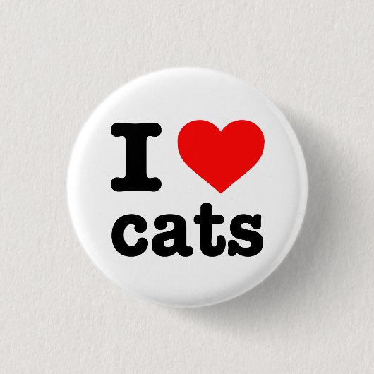 BADGE ROND 2,50 CM "J'AIME DES CHATS " (Devant)