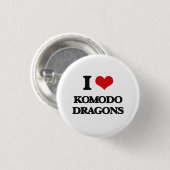 Badge Rond 2,50 Cm J'aime des dragons de Komodo (Devant & derrière)