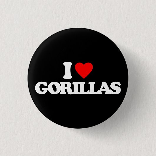 BADGE ROND 2,50 CM J'AIME DES GORILLES (Devant)