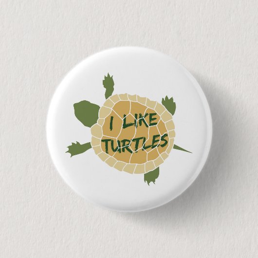 Badge Rond 2,50 Cm J'aime des tortues (Devant)