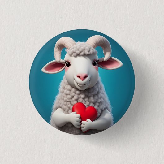 Badge Rond 2,50 Cm J'aime Ewe (Devant)