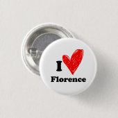Badge Rond 2,50 Cm J'aime Florence (Devant & derrière)