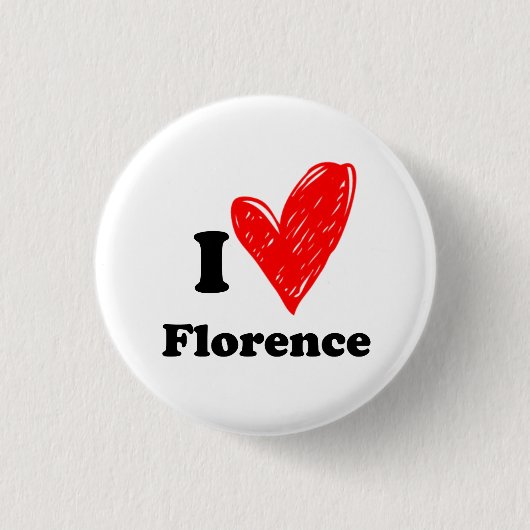 Badge Rond 2,50 Cm J'aime Florence (Devant)