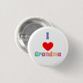 Badge Rond 2,50 Cm J'aime grand-mère (Devant & derrière)