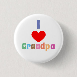 Badge Rond 2,50 Cm J'aime grand-père
