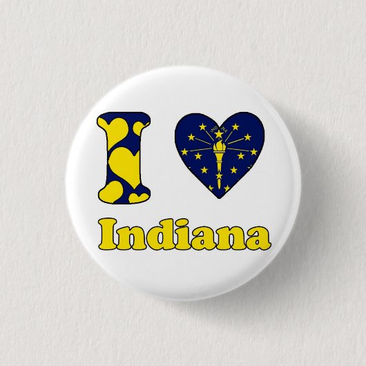 Badge Rond 2,50 Cm J'aime Indiana (Devant)