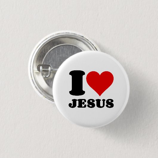 Badge Rond 2,50 Cm j'aime jésus (Devant & derrière)