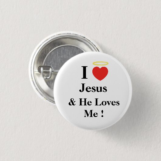 Badge Rond 2,50 Cm j'aime Jésus (Devant & derrière)