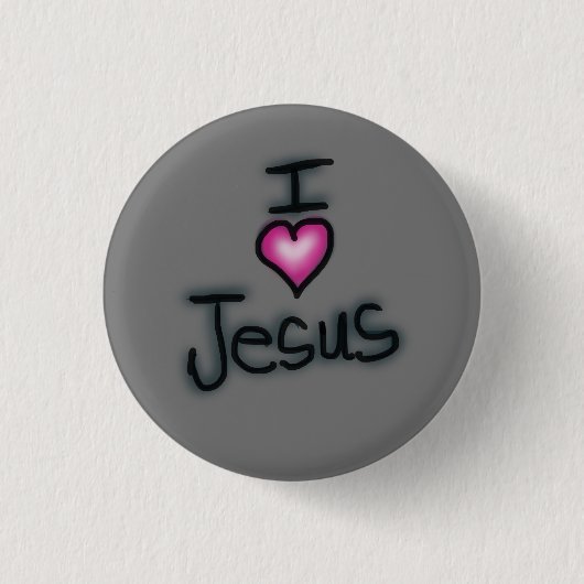 Badge Rond 2,50 Cm J'aime Jésus J'aime Jésus  (Devant)