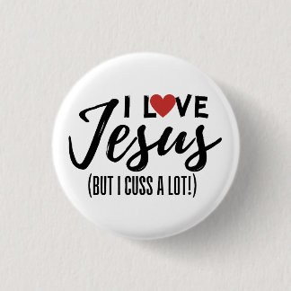 Badge Rond 2,50 Cm J'Aime Jésus (Mais J'Aime Beaucoup !)