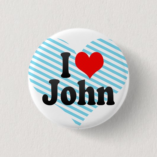Badge Rond 2,50 Cm J'aime John (Devant)
