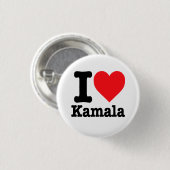 Badge Rond 2,50 Cm "J'aime Kamala" (Devant & derrière)