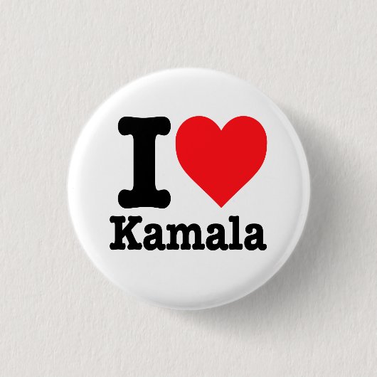 Badge Rond 2,50 Cm "J'aime Kamala" (Devant)
