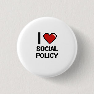 Badge Rond 2,50 Cm J'aime la conception de Digitals de politique