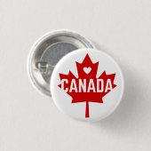 Badge Rond 2,50 Cm J'aime la feuille du Canada (Devant & derrière)